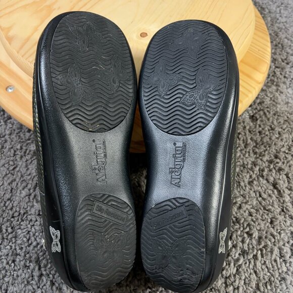 Alegria Shoes Keli Pro Clogs Womens Size 9 Leather Chrome Cube Comfort Slip On - Picture 9 of 9